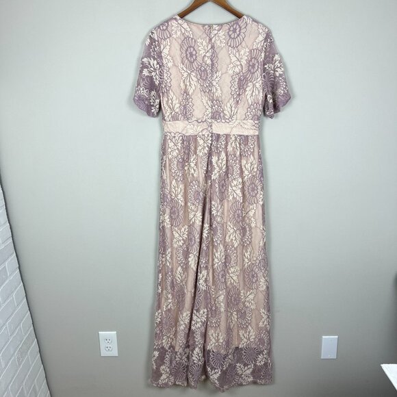Promesa Maxi Dress XL Purple Sleeping Beauty Feminine Lace Fairy Whimsical Flora - Picture 9 of 14